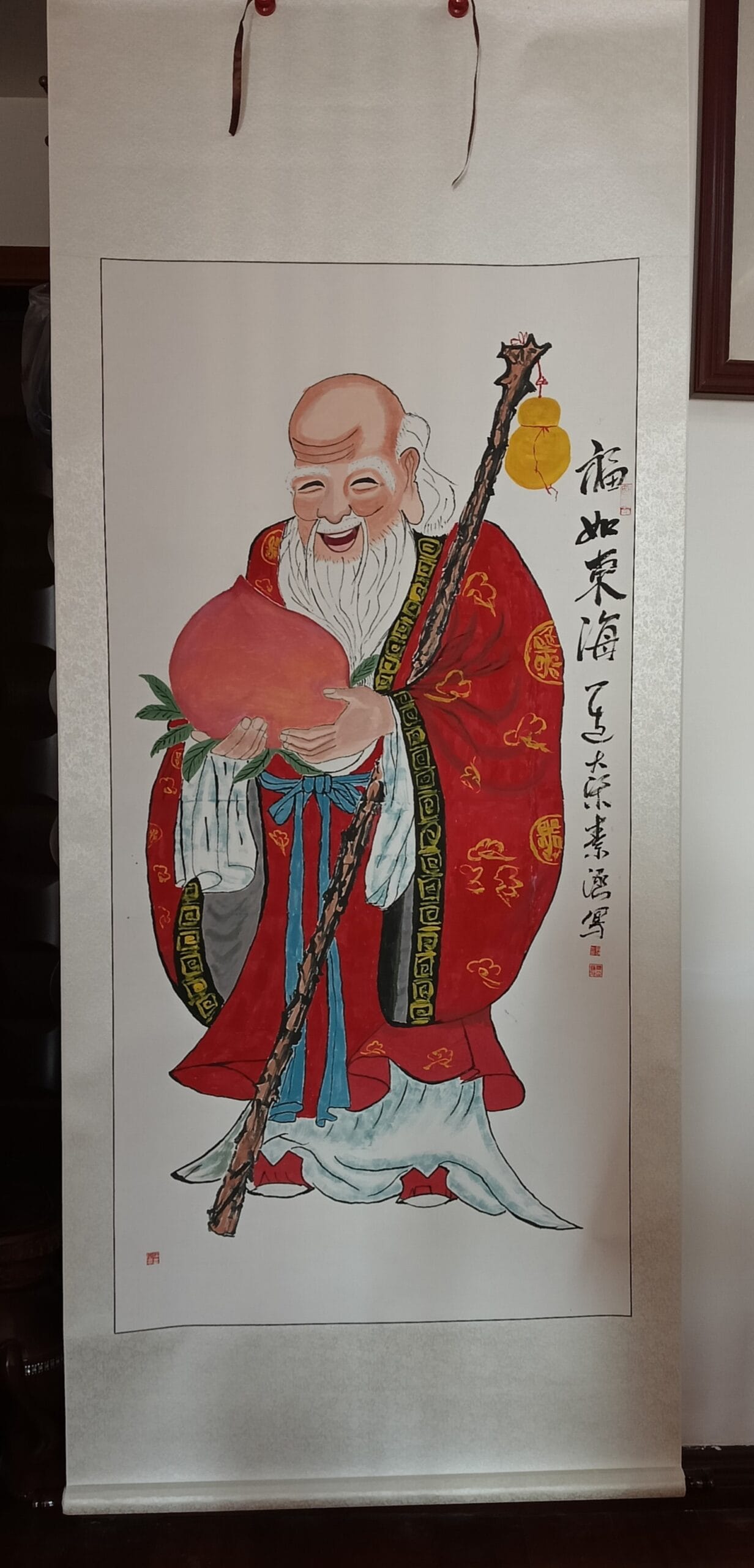 素涵作品:老寿星图