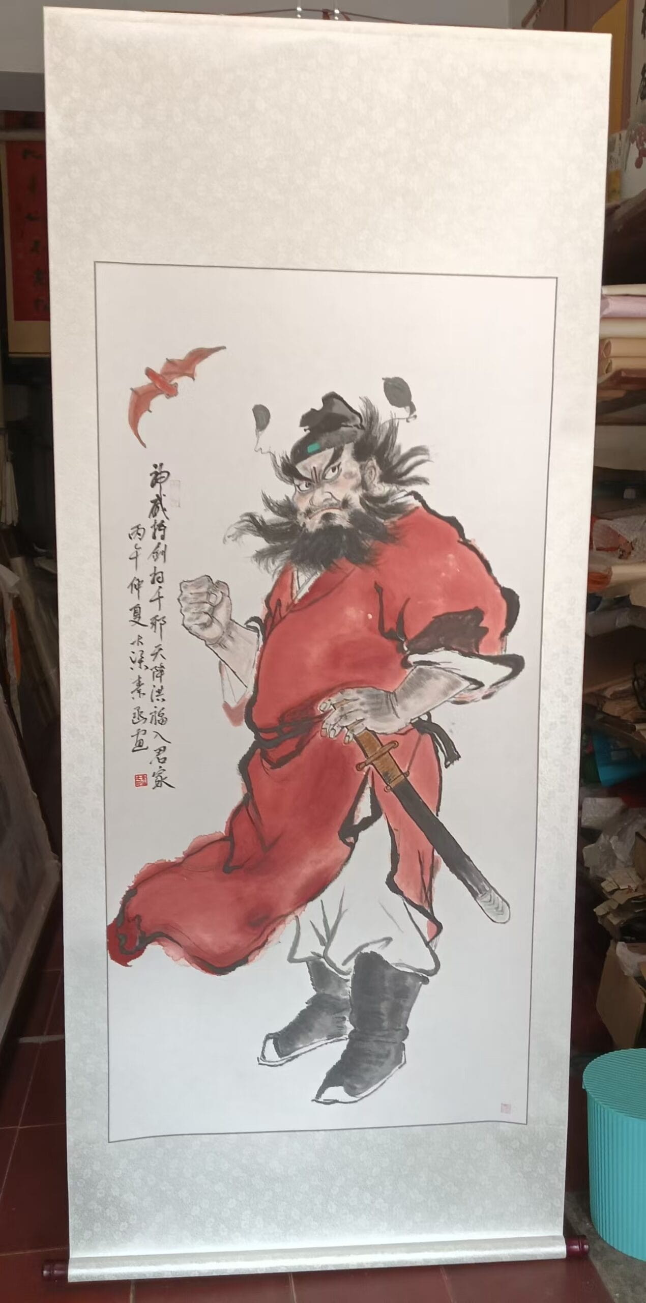 素涵作品:钟馗 · 朱衣持剑